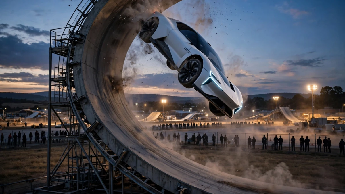 Tesla's Flying Roadster Climbs Walls and Hits 60 mph in 0.81 Seconds